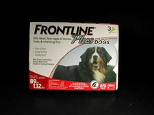 Frontline Plus for Dogs 89-132 lbs 3pk 100% Genuine U.S EPA Approve 