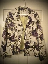 Nick Mo Floral Blazer Jacket Women s Large Open Front