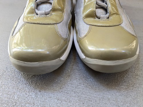 Prada America's Cup Sneakers Men 11 Olive Green Patent Silver Low Tops PS0906 - 第 2/21 張圖片