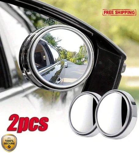 2pcs 360° Adjustable Blind Spot Mirrors - HD Glass for Car Rear View - NEW