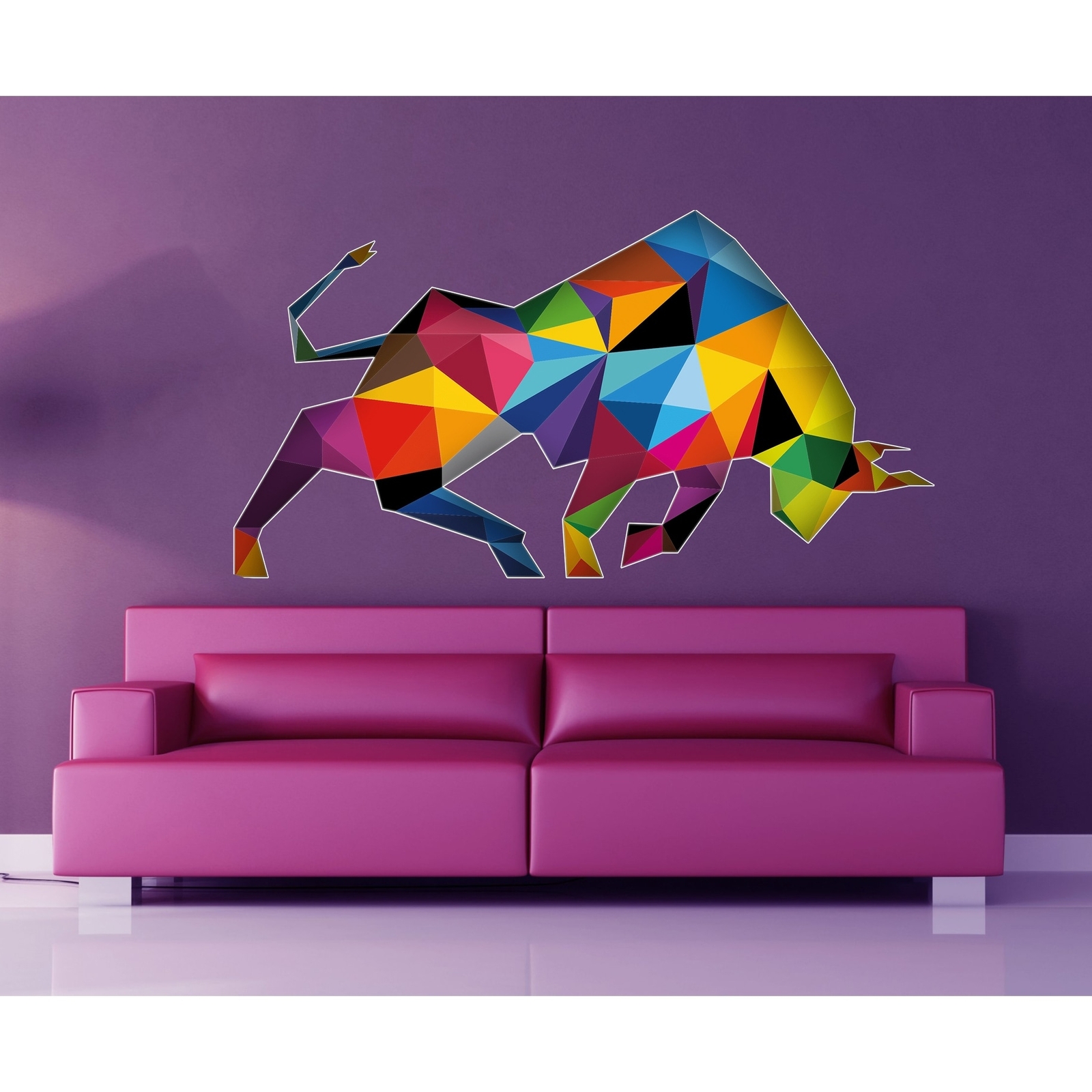 Polygonal Bull Wall Decal, Polygonal Bull Wall sticker,