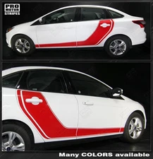 Ford Focus Hockey Style Door Accent Side Stripes Decals 2011 2012 2013 2014