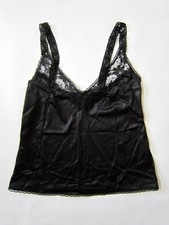 VINTAGE MAIDENFORM SATIN ANTRON NYLON Floral Lace Silky CAMISOLE CAMI SLEEP 38 l