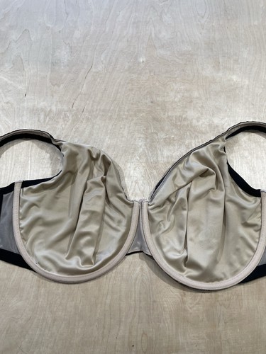 CaciQue A/O UL FC Modern Lace Full Coverage Bra Size 44H Black Beige - Picture 5 of 8