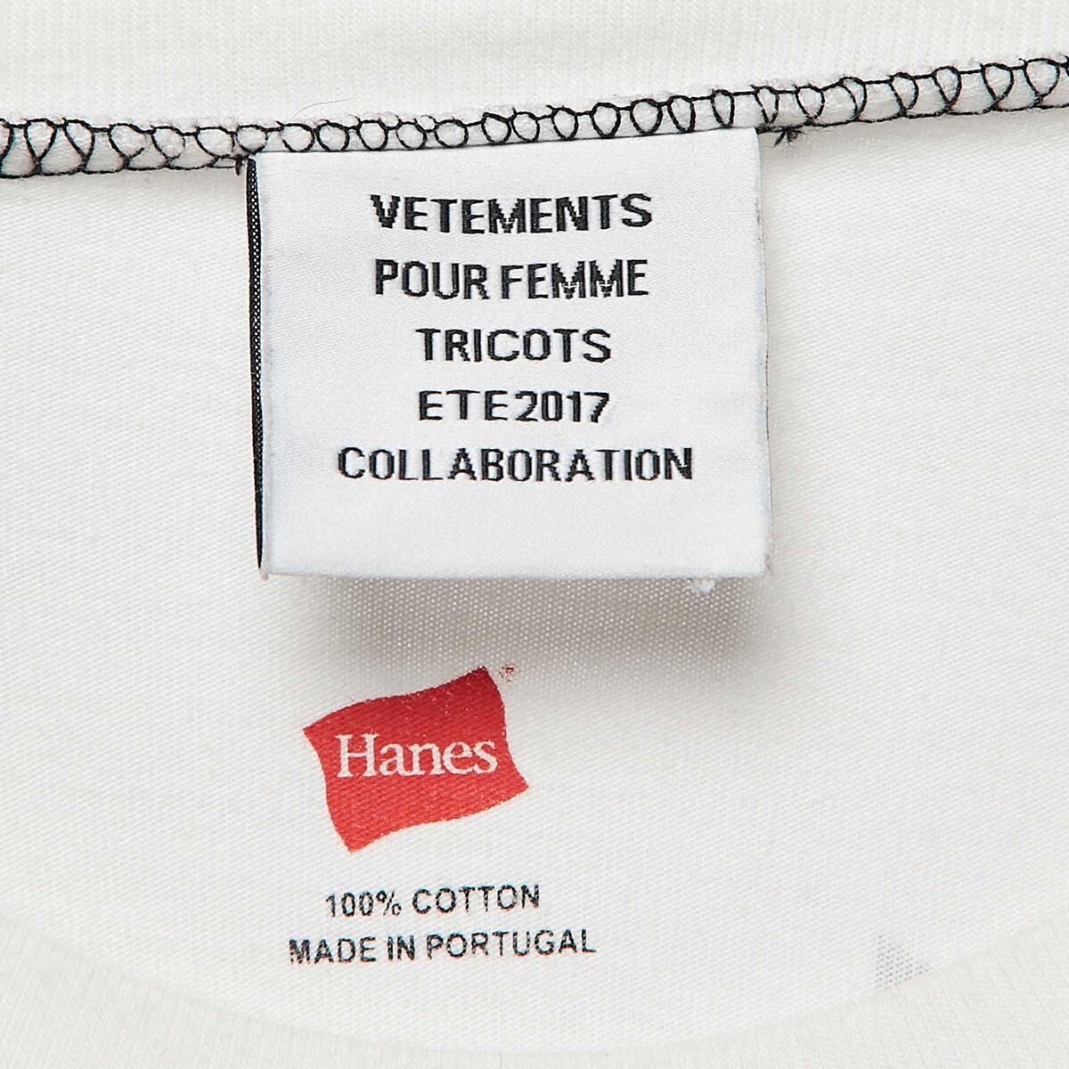 Vetements X Hanes White Staff Print Cotton Oversized T-Shirt Vetements X Hanes White Staff Print Cotton Oversized T-Shirt