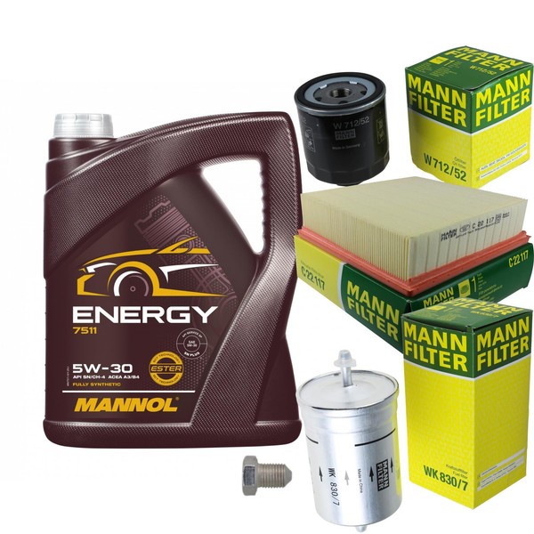 Mann Inspektionspaket 5L Mannol Energy 5W-30 FüR VW Polo Coupe 1.3 Cat-image
