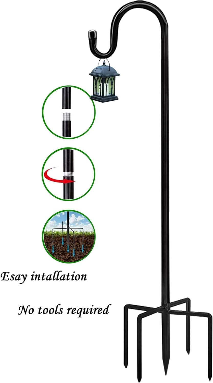 Bird Feeders Pole,Shepherds Hooks for Outdoor 1 Pack 48 Inch Bird