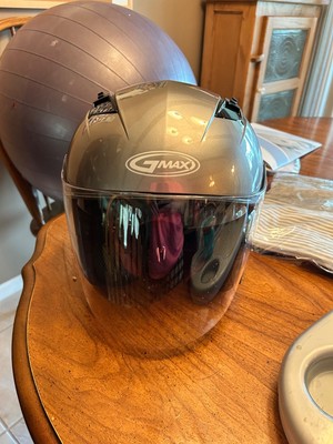 Gray Motorcycle helmets, 3/4 face shield. GMAX, size small | eBay