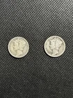 Mercury Dimes 1929 & 1930 Circulated Silver 10C US Coins
