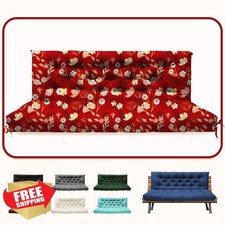 DANGHOOGY 60x40" Red Floral Porch Swing Cushions Waterproof