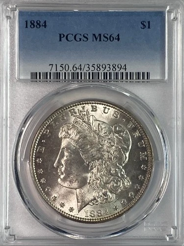 1884-P Morgan Dollar PCGS MS64 Graded Silver $1 Coin