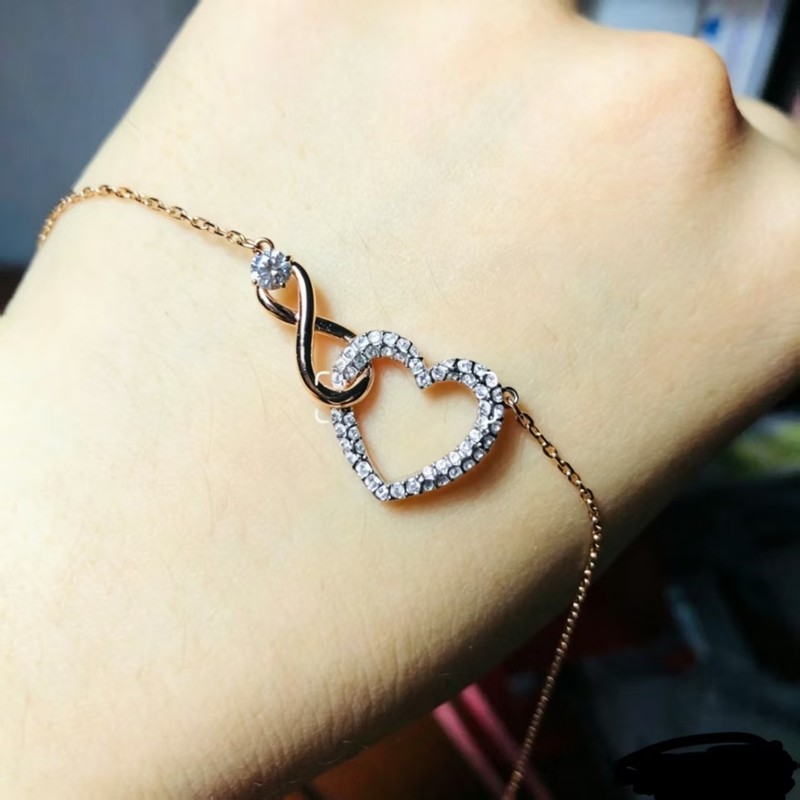 Swarovski Infinity Heart White Crystal Rose-Gold Necklace - 5518865