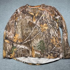 Realtree Shirt Men XL Camo Long Sleeve Performance Fishing Hunting Base Layer