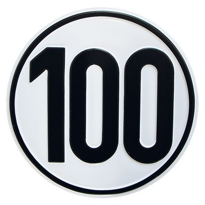 Alu Geschwindigkeitsschild 100 km/h Höchstgeschwindigkeit für Anhänger Wohnwagen