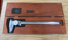 Starrett 120-12" Dial Caliper wood Case White Face, 0-12" FREE SHIPPING  