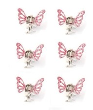 Glitter Butterfly Hair Claws Clips - Set of 6 Mini Pink Accessories