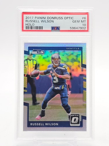 RUSSELL WILSON 2017 DONRUSS OPTIC FOOTBALL HOLO PRIZM #6 SEAHAWKS PSA 10 Q5690
