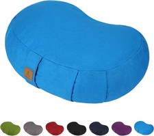 Crescent Zafu Meditation Pillow, D 17" W 11" H 5.5" Zabuton Yoga Bolster, Medita