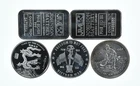 Lot 5 VINTAGE 1 Oz Silver Bars/Rounds Art Bars Collection Poured .999 *463