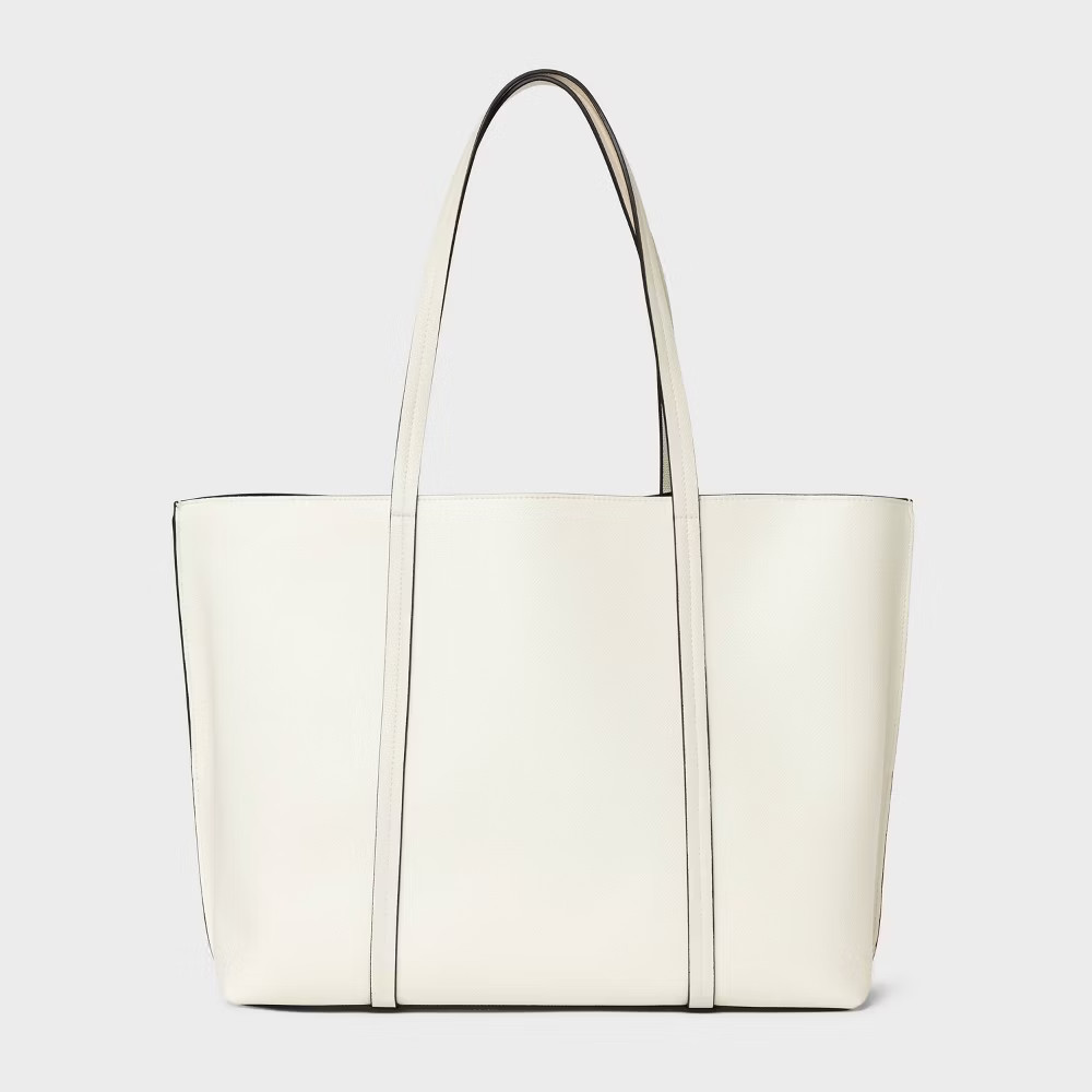 Triple Compartment Work Tote Handbag - A New Day White 4290₽