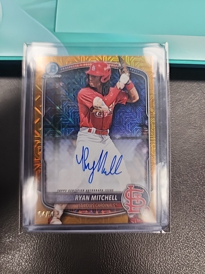 2025 Bowman Chrome Ryan Mitchell AUTO Gold Mojo Refractor /50 Cardinals