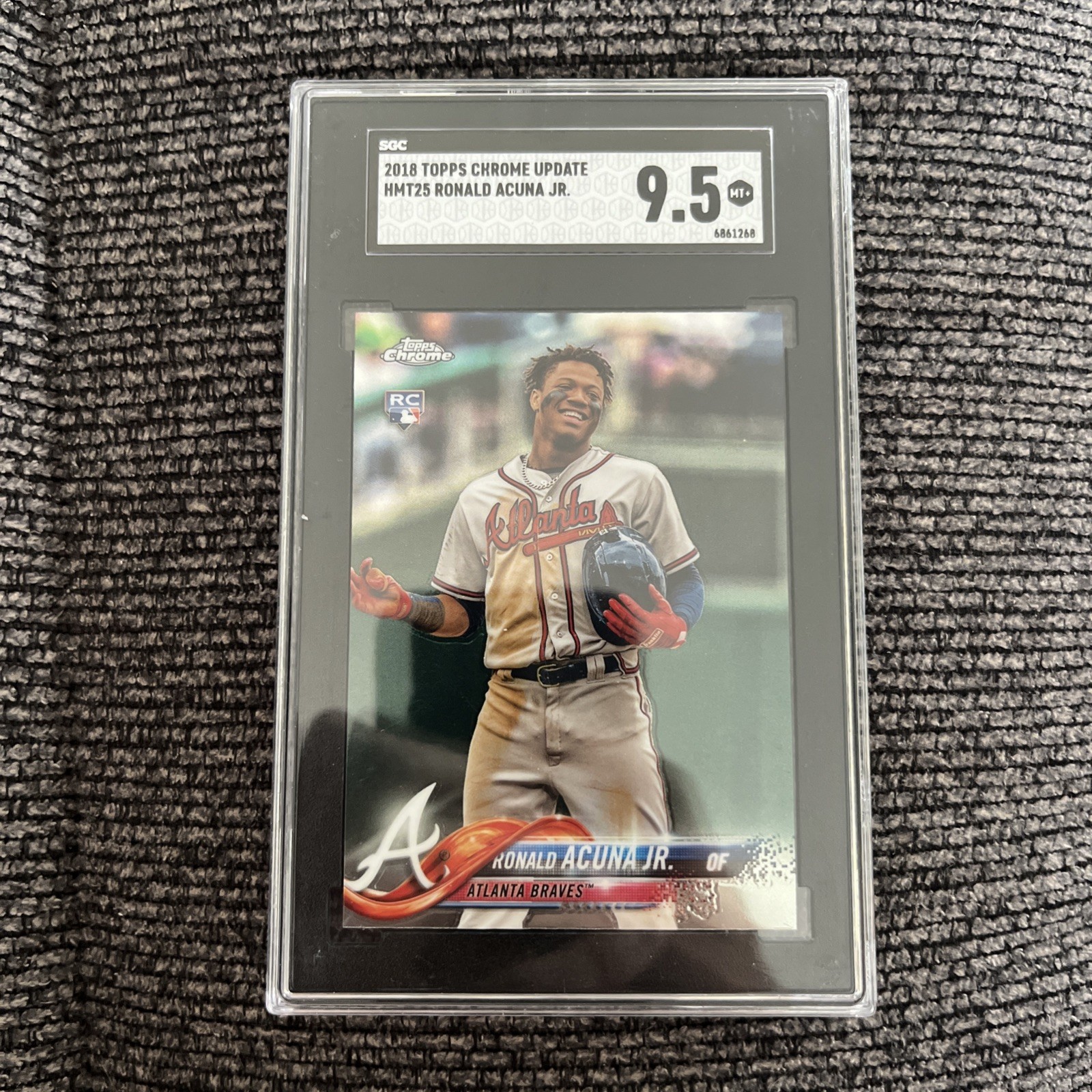 2018 Topps Chrome Update Ronald Acuna Jr. RC Rookie #HMT25 Braves SGC 9.5