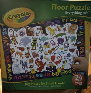 Crayola BIG PIECE KIDS Floor Jigsaw Puzzle Everything ABC 24 Pieces New Sealed