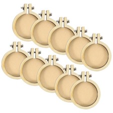 Stylish Mini Crossing Stitch Rings Khaki Durable Wood Alloy Decor