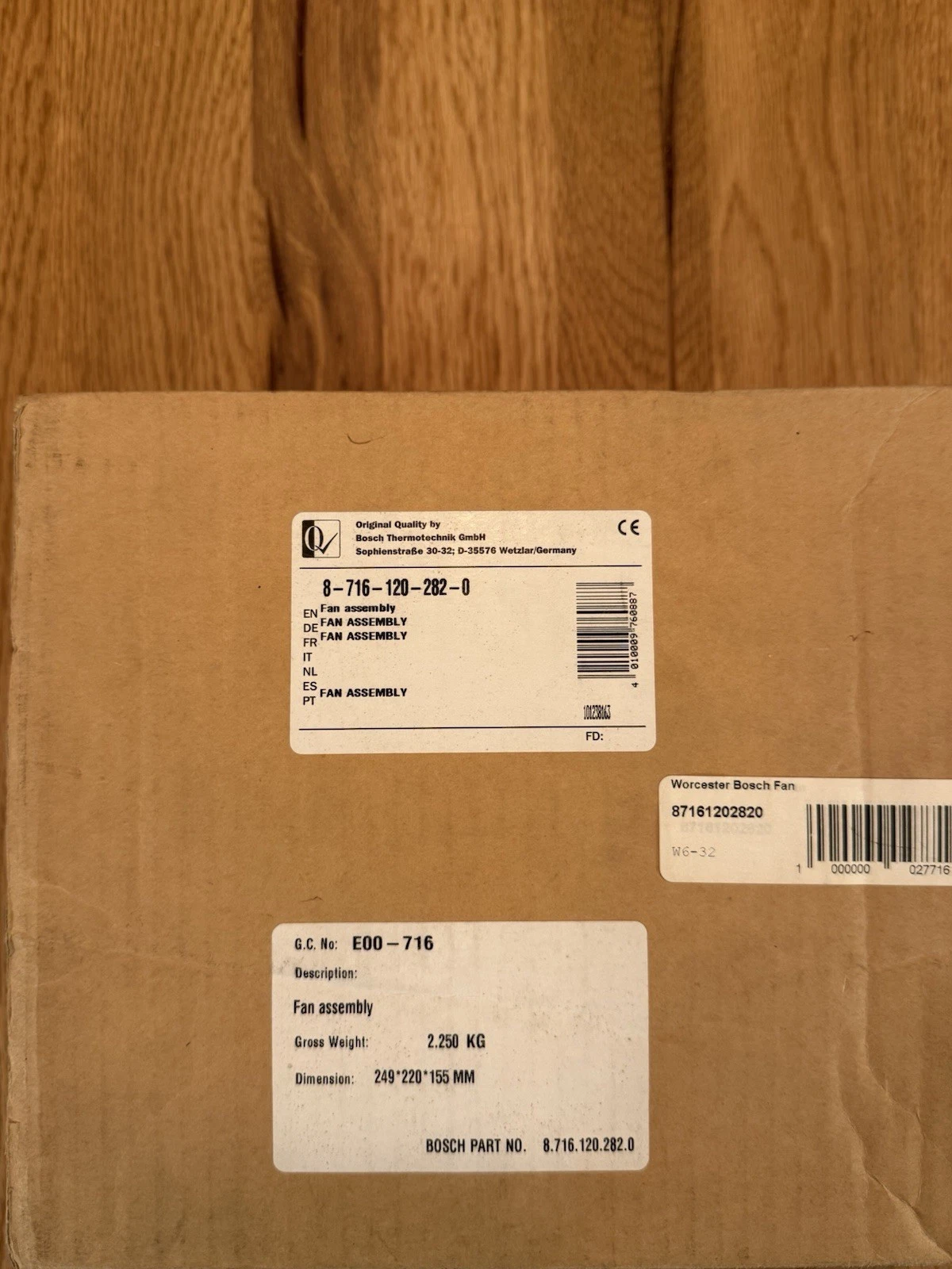 Genuine Worcester Bosch 87161202820 28 CDi Fan Assembly - New Boxed UNIT ONLY 2