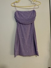 Women’s Windsor Size Small Purple Color Beaded Strapless Mini Dress
