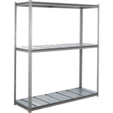 Industrial 3 Shelf Heavy Duty Boltless Shelving Z Beam Starter 72Wx24Dx96H