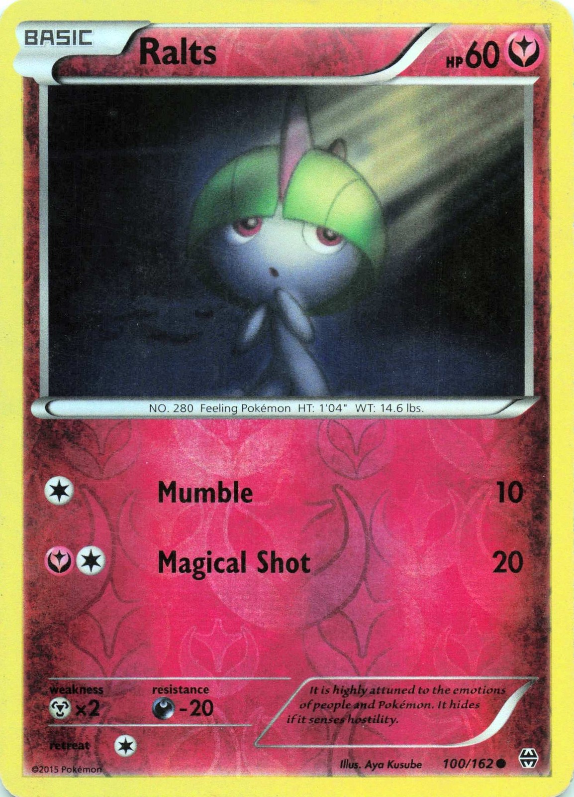 Ralts (100) 100/162 - REVERSE HOLO - XY - BREAKthrough - LP