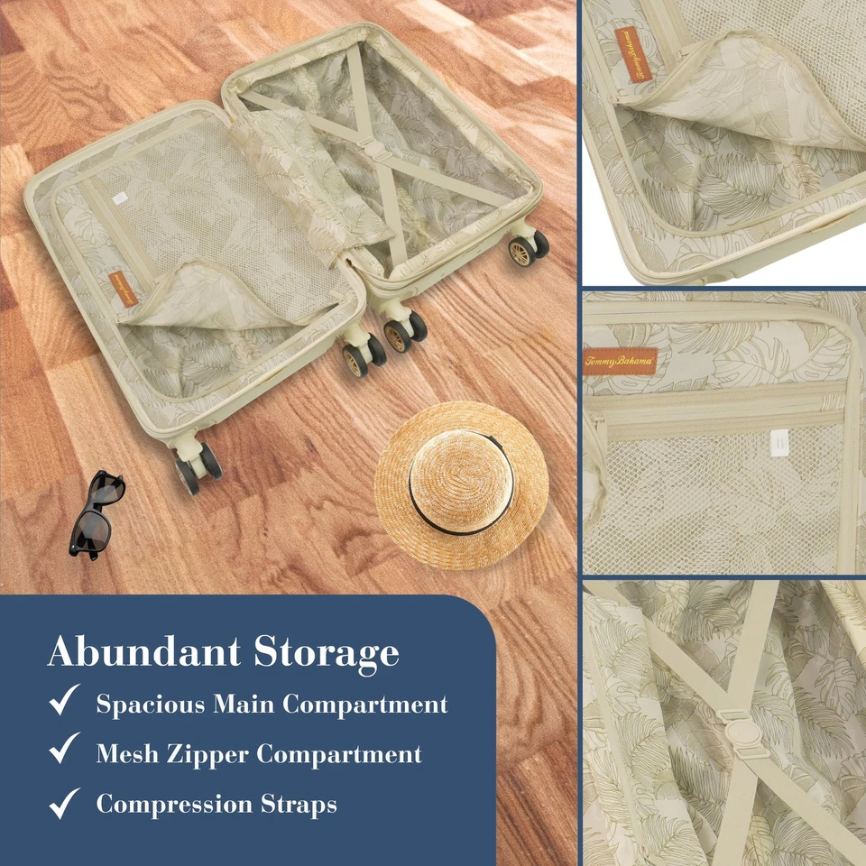 Tommy Bahama 22,5 дюйма ручная кладь на колесиках, жесткие чемоданы-спиннеры... - Изображение 3 из 4