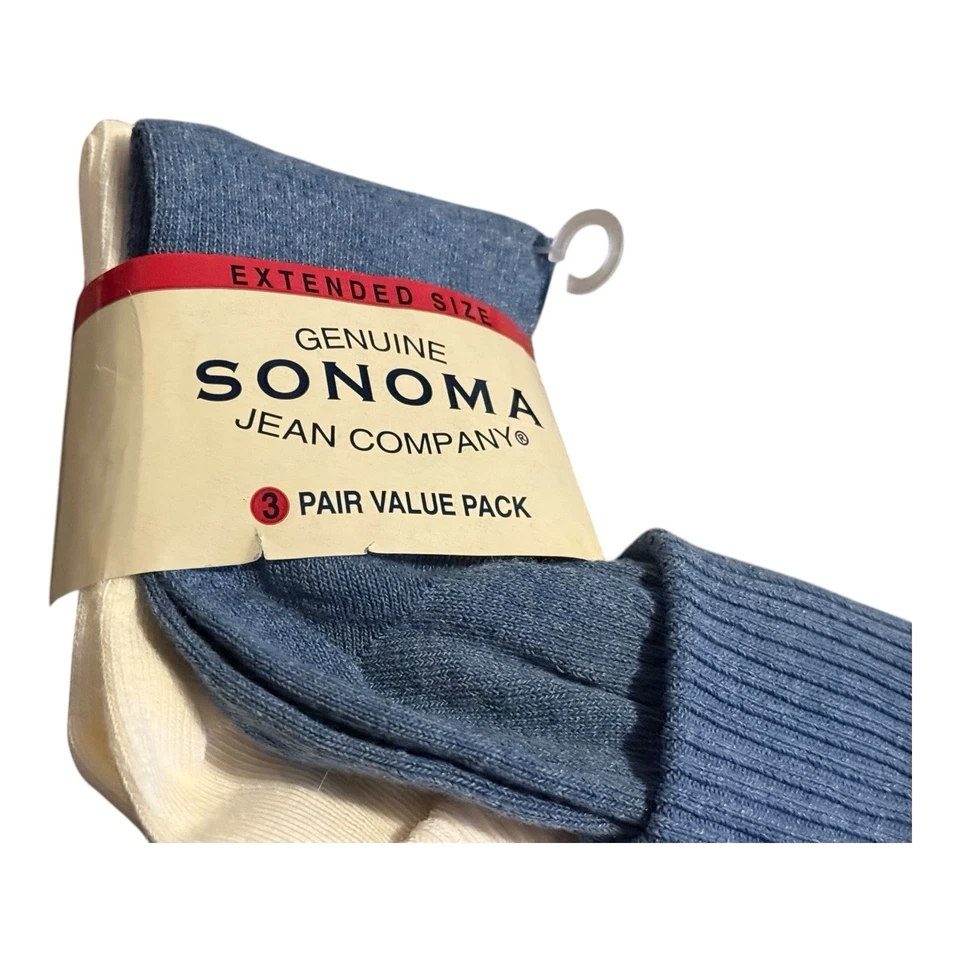 Calcetines de Colección Genuinos Sonoma Jean Co Talla Extendida 3 Pr Para Mujer’s 6-12 Puños Acanalados Nuevos con Etiquetas Foto 3 de 4