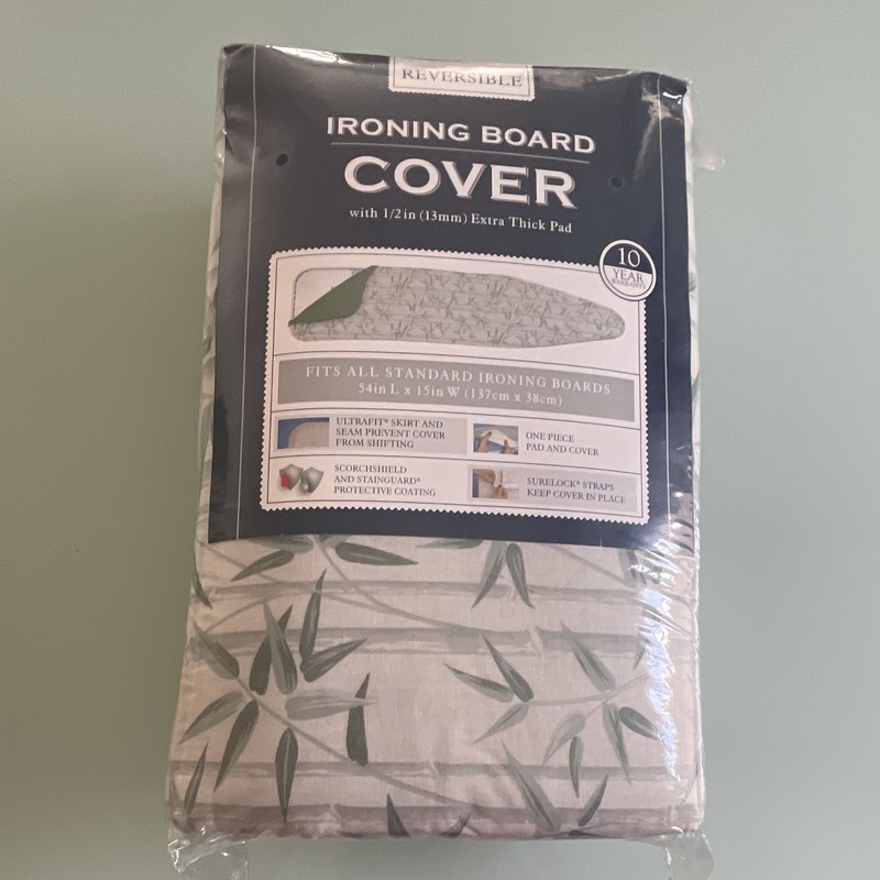 Bed Bath & Beyond Reversible Extra Thick Ironing Board Cover Pad 54x15 Green