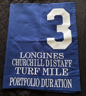 PORTFOLIO DURATION 2ND PLACE CHURCHILL DISTAFF TURF MILE SADDLE CLOTH