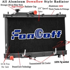2 Row Aluminum Radiator Fit 2014-2018 2015 Subaru Forester 2.5L AT 45111SG000