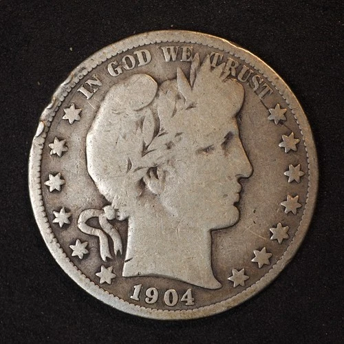 1904 **S** BARBER SILVER HALF DOLLAR ***NICE COIN!***  FREE SHIPPING! C1923