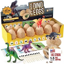 Dig a Dozen Dino Egg Kit for Kids - Dinosaur Toys Gift 3-12 Year Old - 12