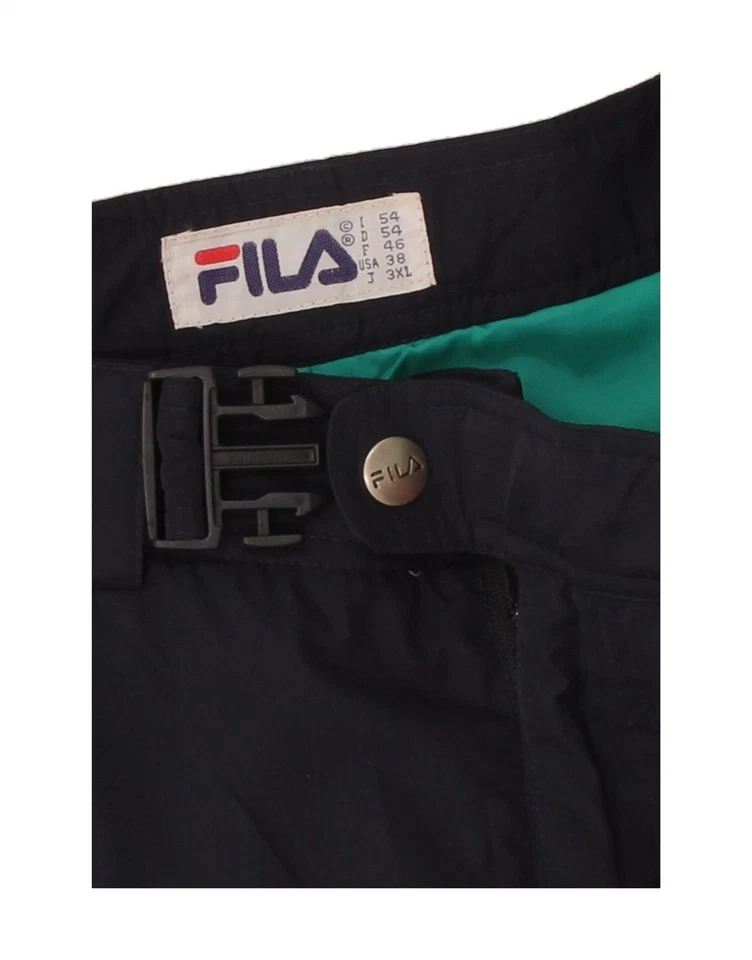 FILA Mens Straight Windbreaker Trousers W38 L31 Navy Blue Polyester CC03 - Image 3 of 3