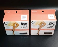 New L'eggs To Go Ultra Sheer Pantyhose Med/Tall 5 Coffee + 5 Off Black 10 Pairs 