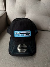 Mens New Era MLB 9TWENTY Adjustable Miami Marlins Trucker Patch SnapBack Hat Cap