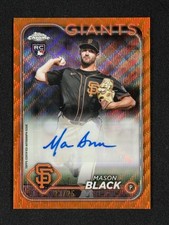 2024 Topps Chrome Mason Black AC-MB Rookie Orange Wave Refractor Auto SP /25