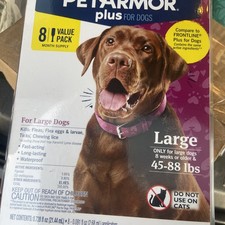 PetArmor Plus Flea and Tick Protection for Dogs 45 to 88 lbs - Pack of 8