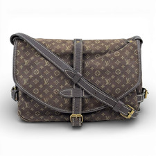 Borsa a tracolla unisex originale Louis Vuitton Monogram Mini Lin Saumur 30 M...