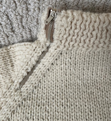 Lord & Taylor Knit Turtleneck Sweater Kid 7 Italy Vintage Ivory Blue Green Brown - Picture 3 of 5
