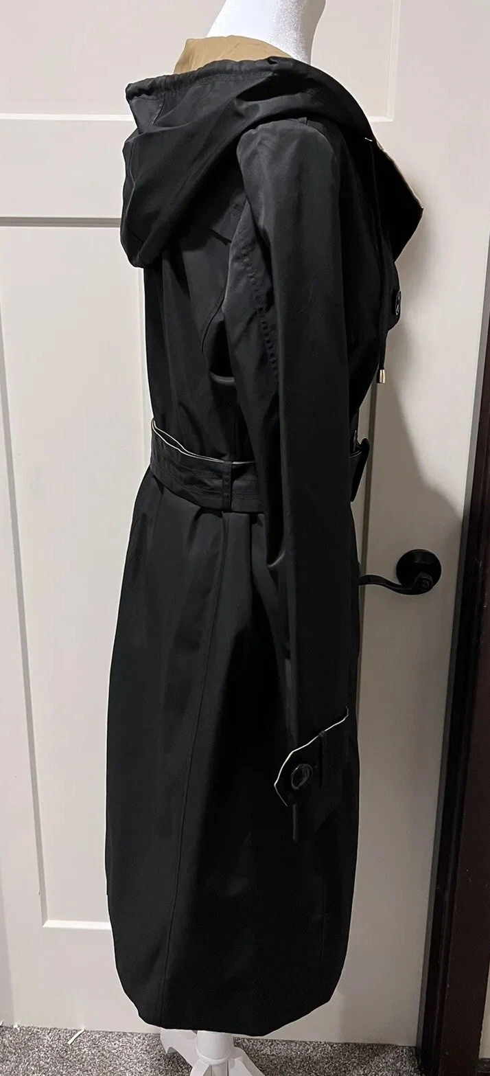 Trench coat Kate Spade New York nero nuovo kaki francese taglia S K29799 41" nuovo con etichette