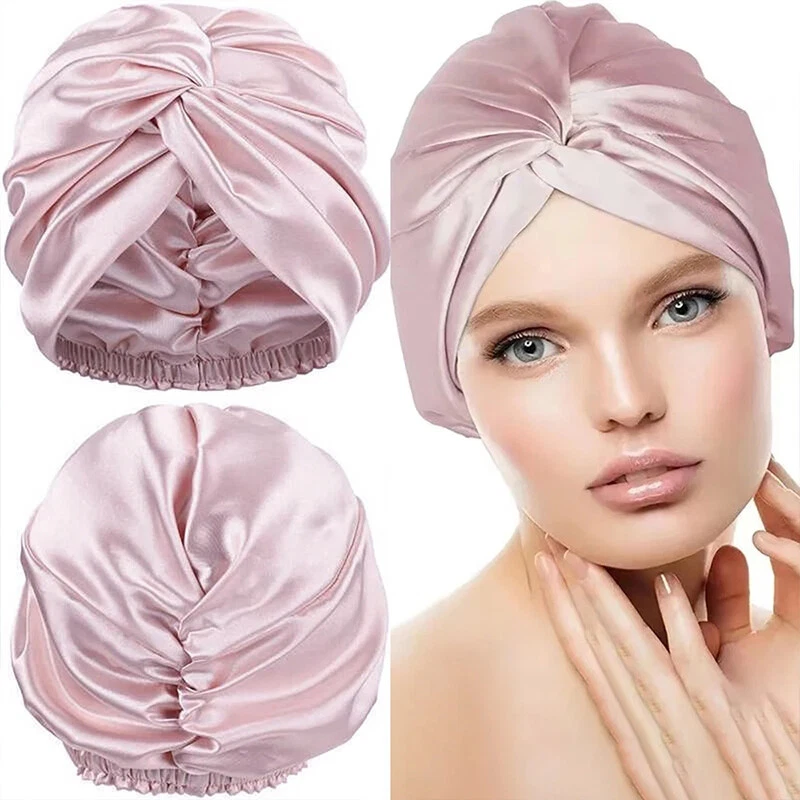 Gorro envolvente para el cabello de seda morera para mujeres para el cuidado del cabello cosmetología gorra para dormir MR Foto 2 de 4
