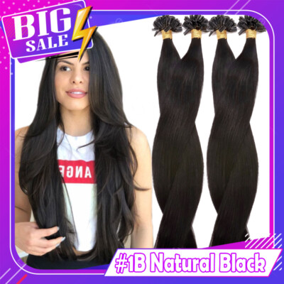 Keratin Fusion Pre Bonded Tips Nail U Tip Glue 100% Remy Human Hair Extensions
