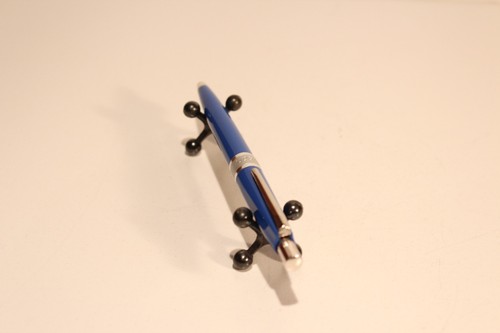 VINTAGE RARE GERMANY BLUE PLASTIC ALUMINUM BALLPOINT PEN "PELIKAN" /1963-1965's - 第 2/4 張圖片